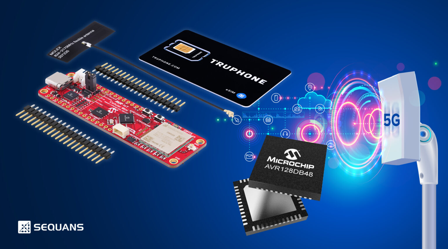 Bảng mạch phát triển MCU 8 bit mới kết nối với mạng IoT băng thông hẹp 5G LTE-M