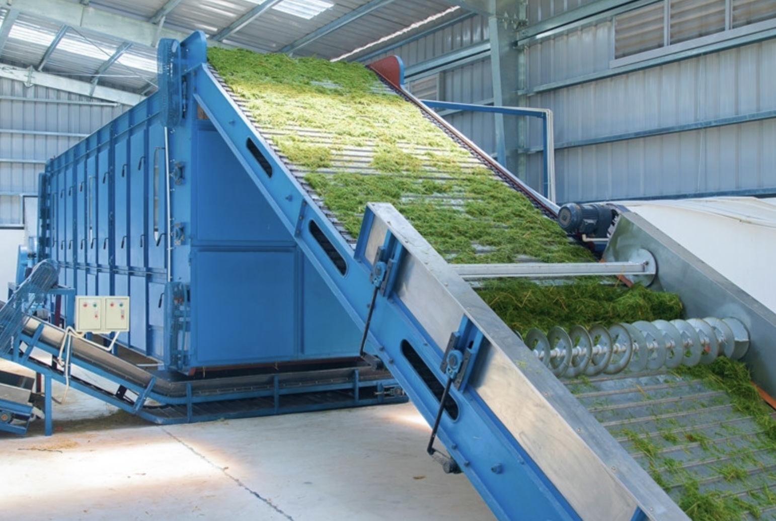Vinamilk - doanh nghiệp thực hiện tốt mô hình kinh tế tuần hoàn TechTimes Vietnam Hệ thống sấy cỏ sử dụng khí mê-tan được xử lý qua Biogas giúp trang trại Vinamilk tiết kiệm được nhiều chi phí điện năng khi vận hành
