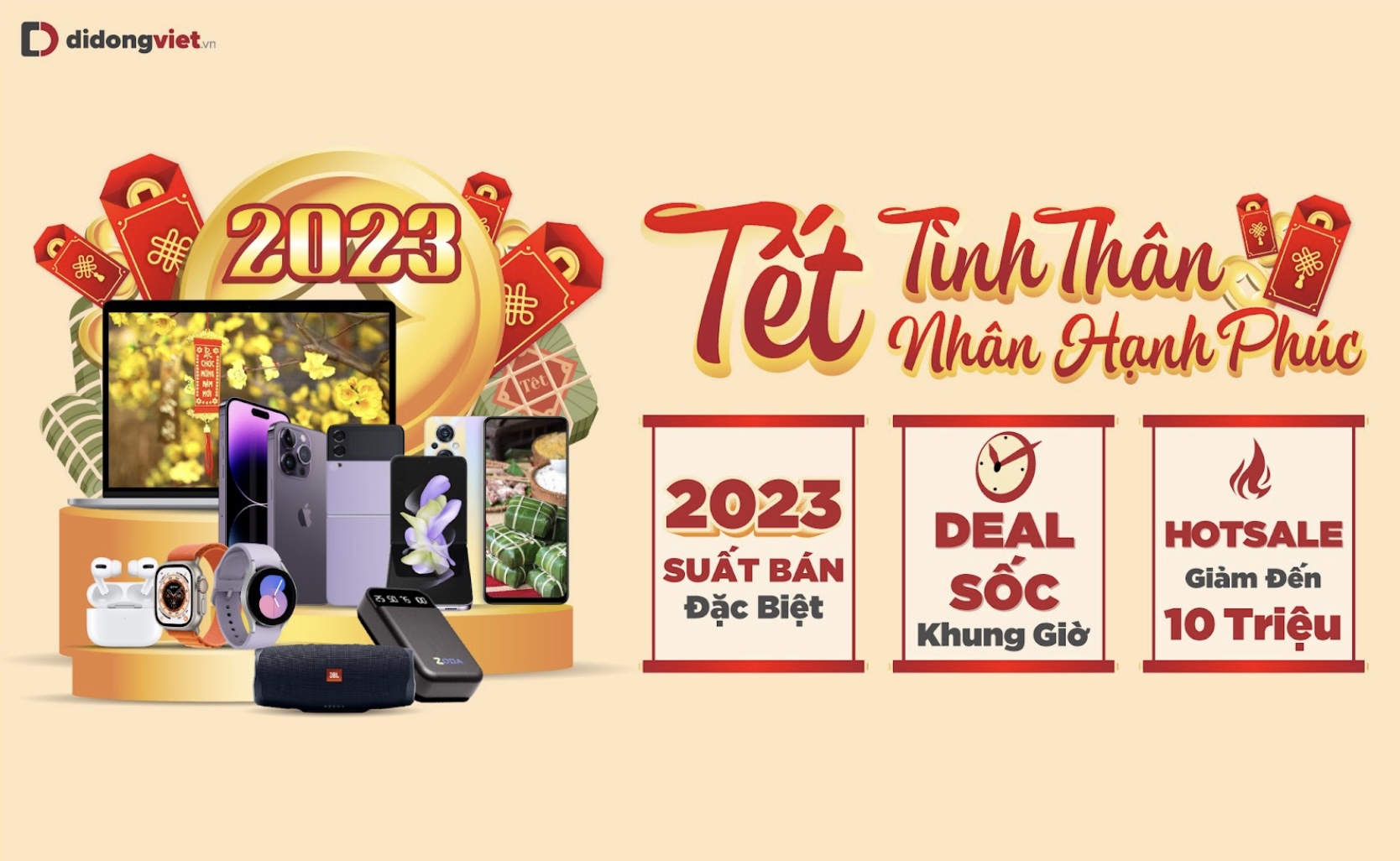 Điện thoại, phụ kiện công nghệ giảm hơn 10 triệu đồng, kích cầu dịp Tết Dương lịch TechTimes Vietnam Duy nhất ngày 1/1, hệ thống Di Động Việt đem đến hàng ngàn ưu đãi đặc biệt, giảm hơn 10 triệu đồng
