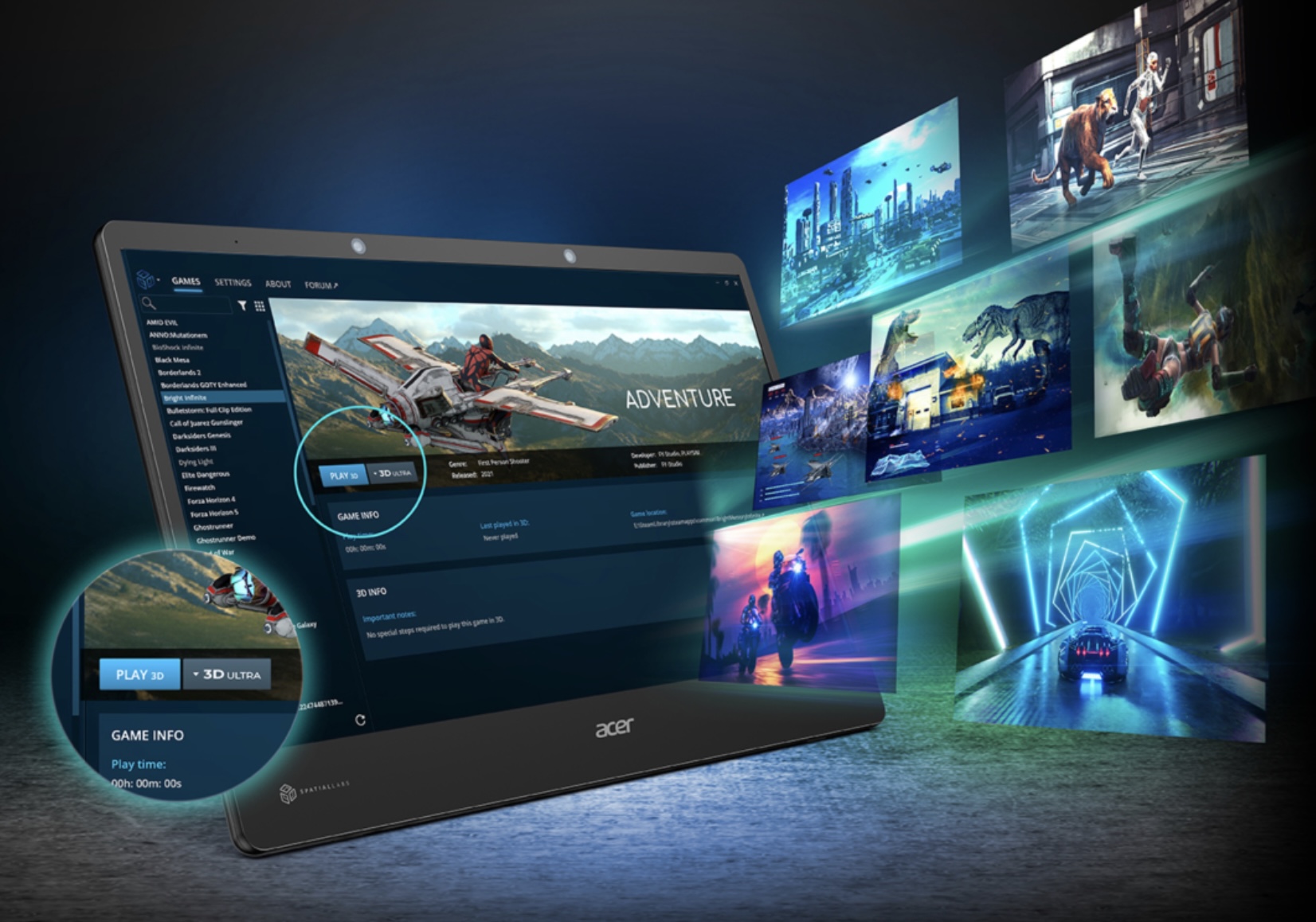 Acer ra mắt phiên bản 3D Ultra Mode cho công nghệ SpatialLabs True Game