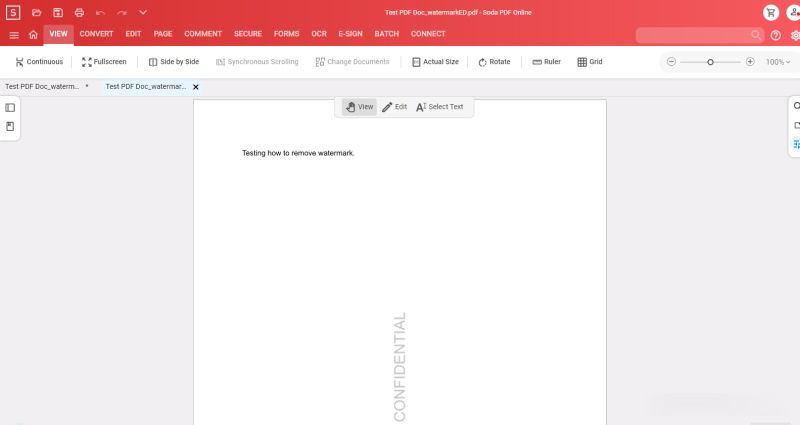 Hình mờ Soda PDF Chỉnh sửa