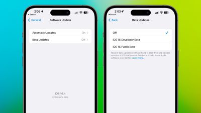 Menu cập nhật iOS 16 4 Beta