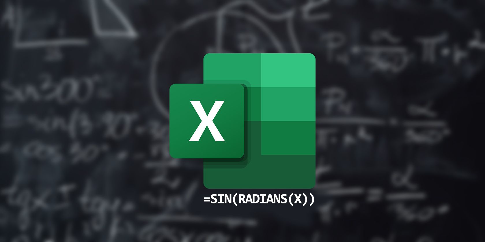 Cách sử dụng các hàm lượng giác trong Excel Excel logo on a black board background