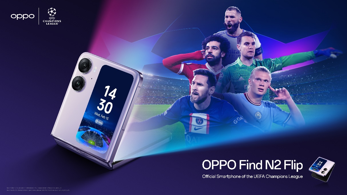 <div>OPPO vừa ra mắt Find N2 Flip – điện thoại thông minh chính thức của Giải UEFA Champions League</div> TechTimes Vietnam Caption