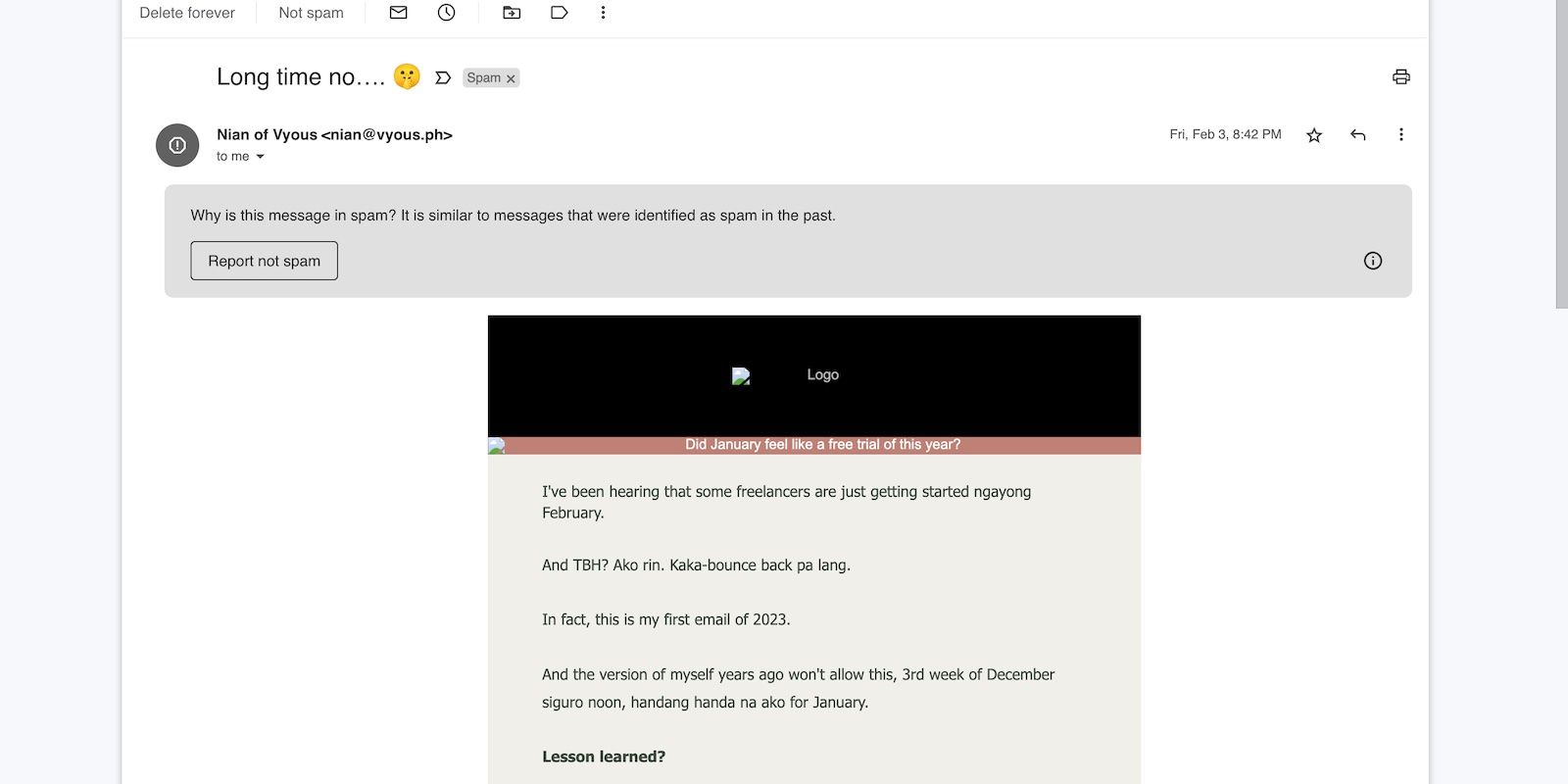Email bán hàng với định dạng thông thường
