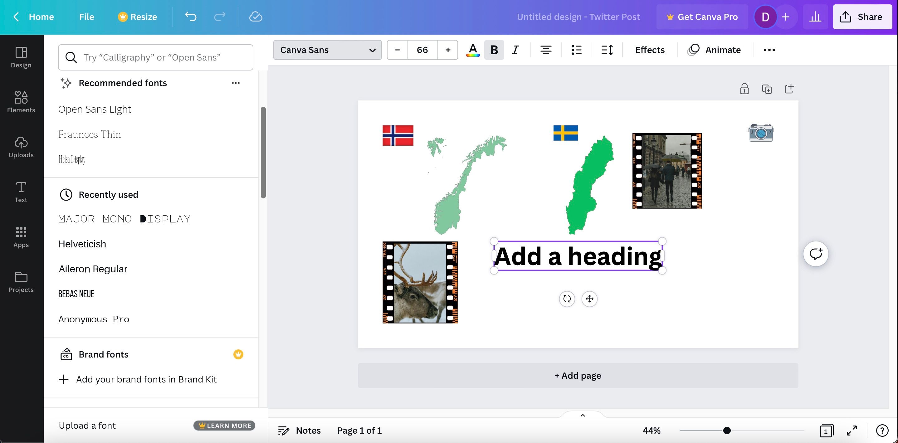 Ảnh chụp màn hình hiển thị cách thêm văn bản trong Canva