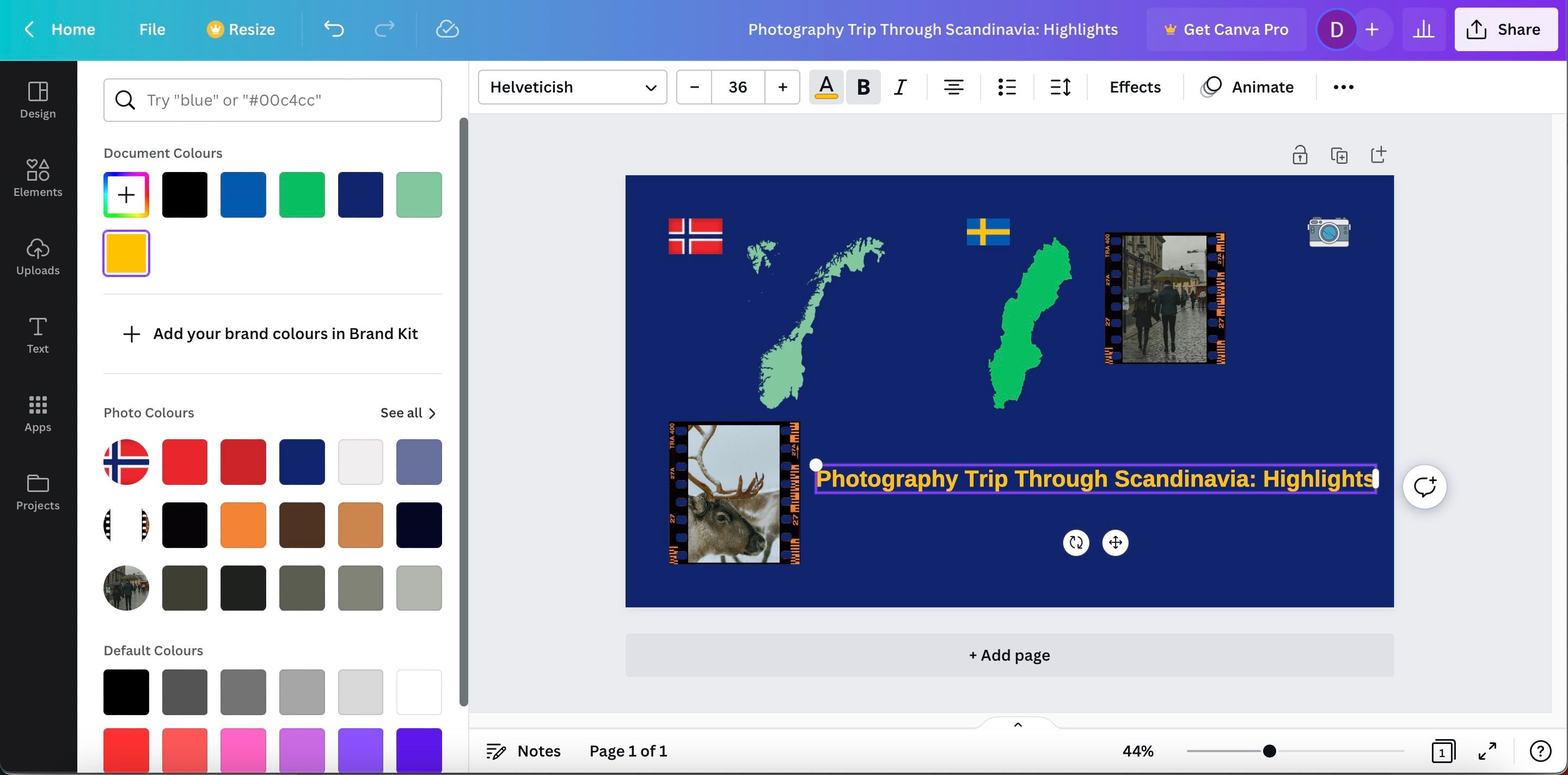 Ảnh chụp màn hình hiển thị cách thay đổi màu văn bản của bạn trong Canva