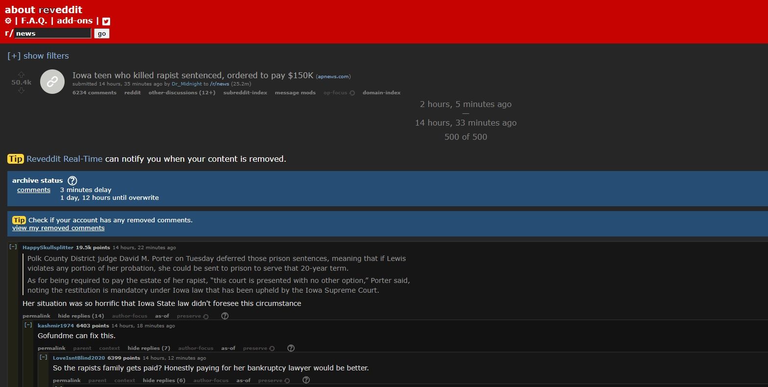 xem bài viết reddit đã xóa reveddit