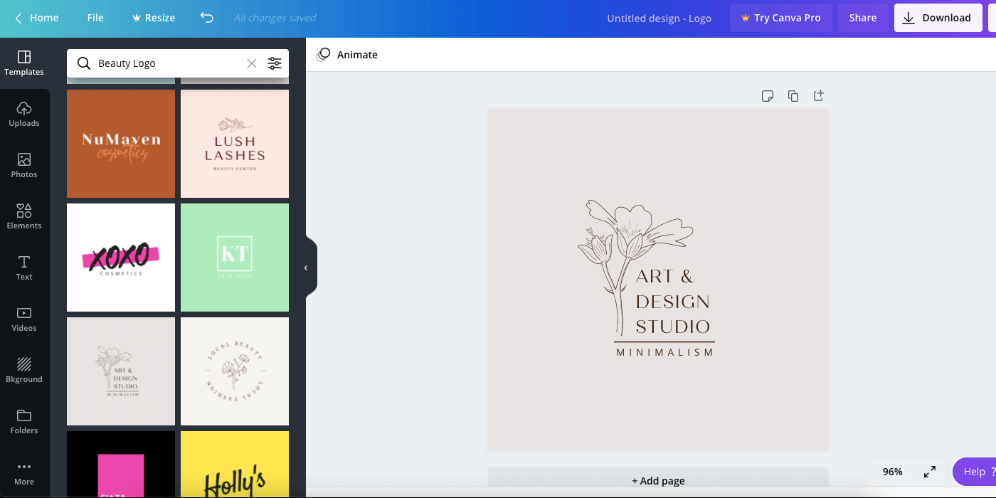 Trình tạo logo Canva