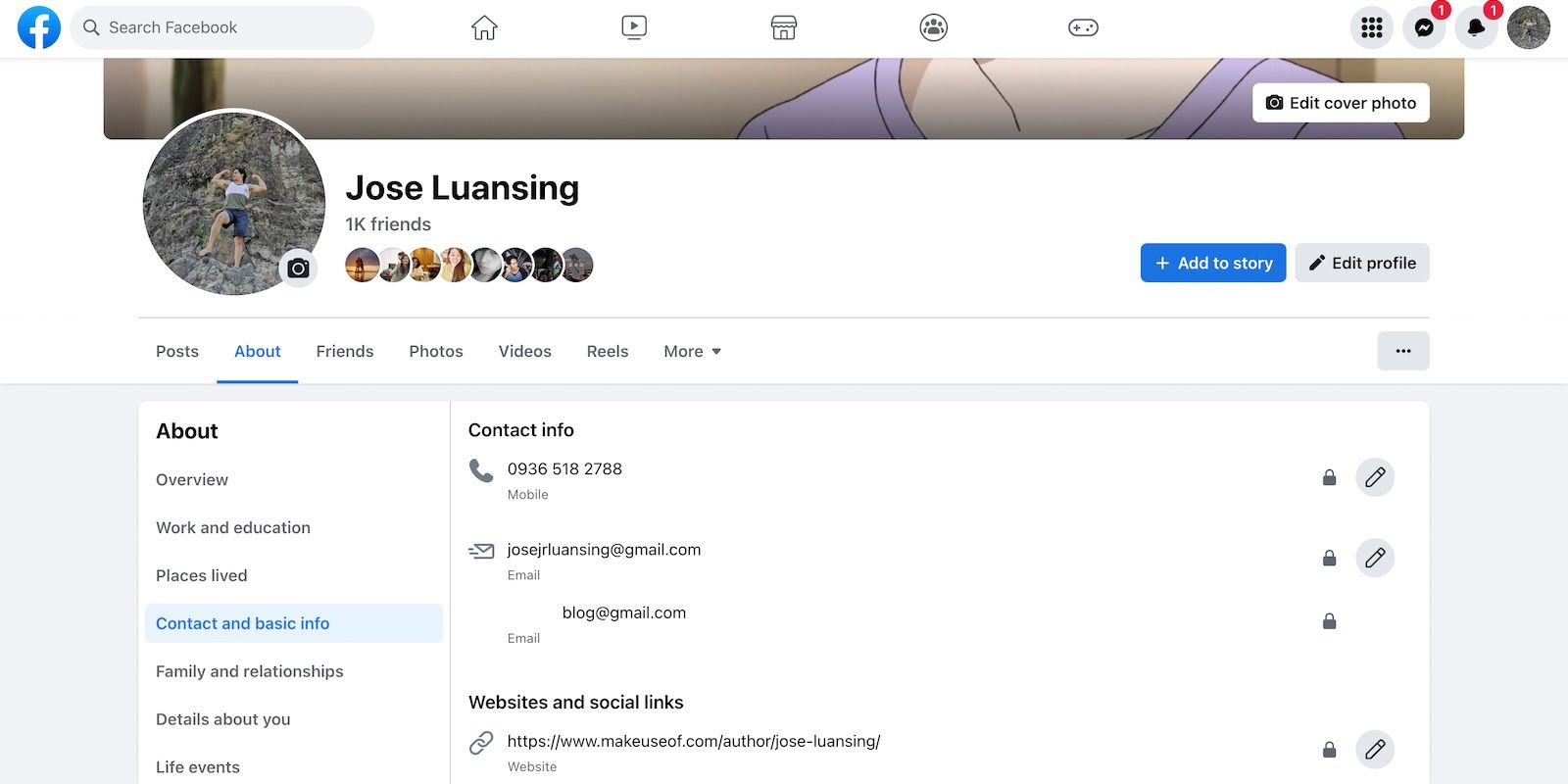 Trang Giới thiệu FB của Jose Luansing Jr.