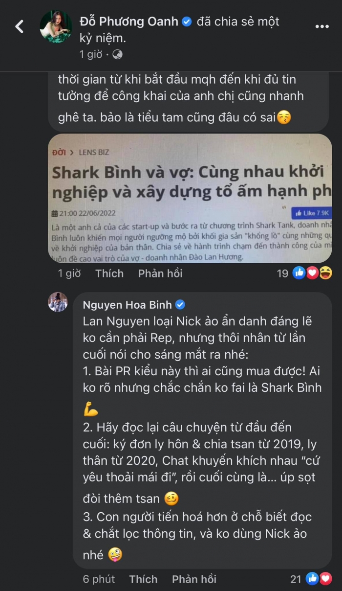 1679403874 663 Shark Binh dap tra khi bi Phuong Oanh to la TechTimes Vietnam Shark Bình đáp trả khi bị Phương Oanh tố là tiểu thư, cho rằng mình "úp sọt" bà Đào Lan Hương.