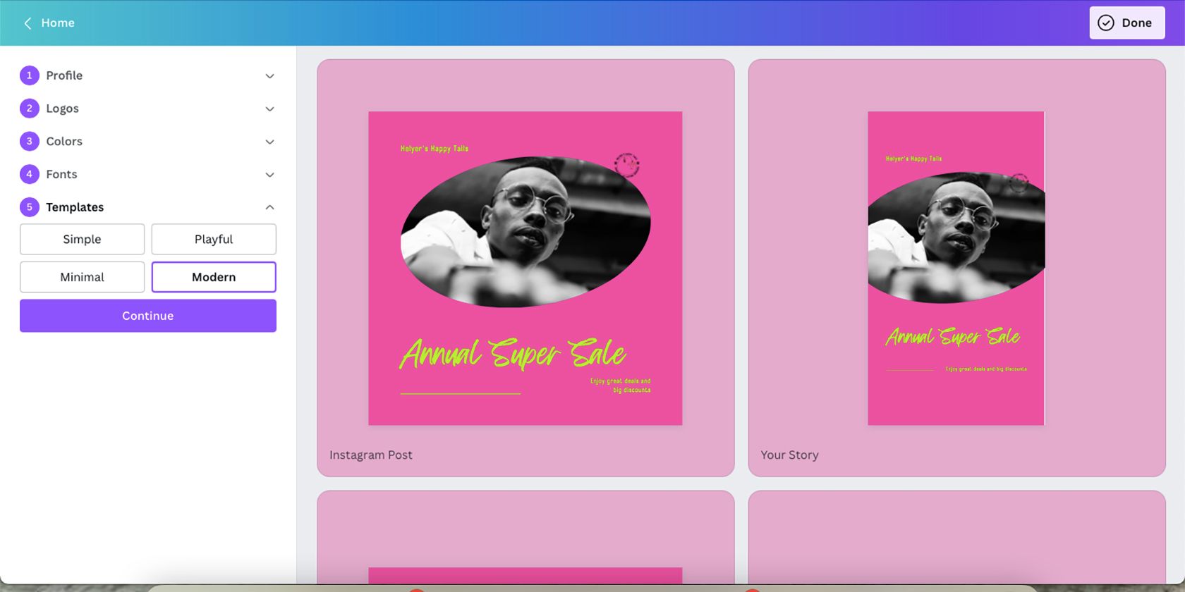 Các kiểu mẫu hiện đại của Canva Brand Kit.