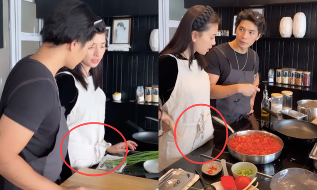 1679911266 698 Clip Ngo Thanh Van vao bep nau an cung Huy TechTimes Vietnam Clip Ngô Thanh Vân vào bếp nấu ăn cùng Huy Trần, đeo tạp dề vẫn lộ bụng to bất thường