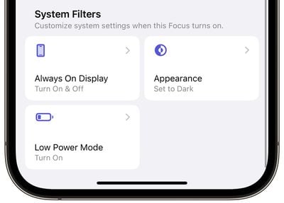 Focus mode filters ios 16 4