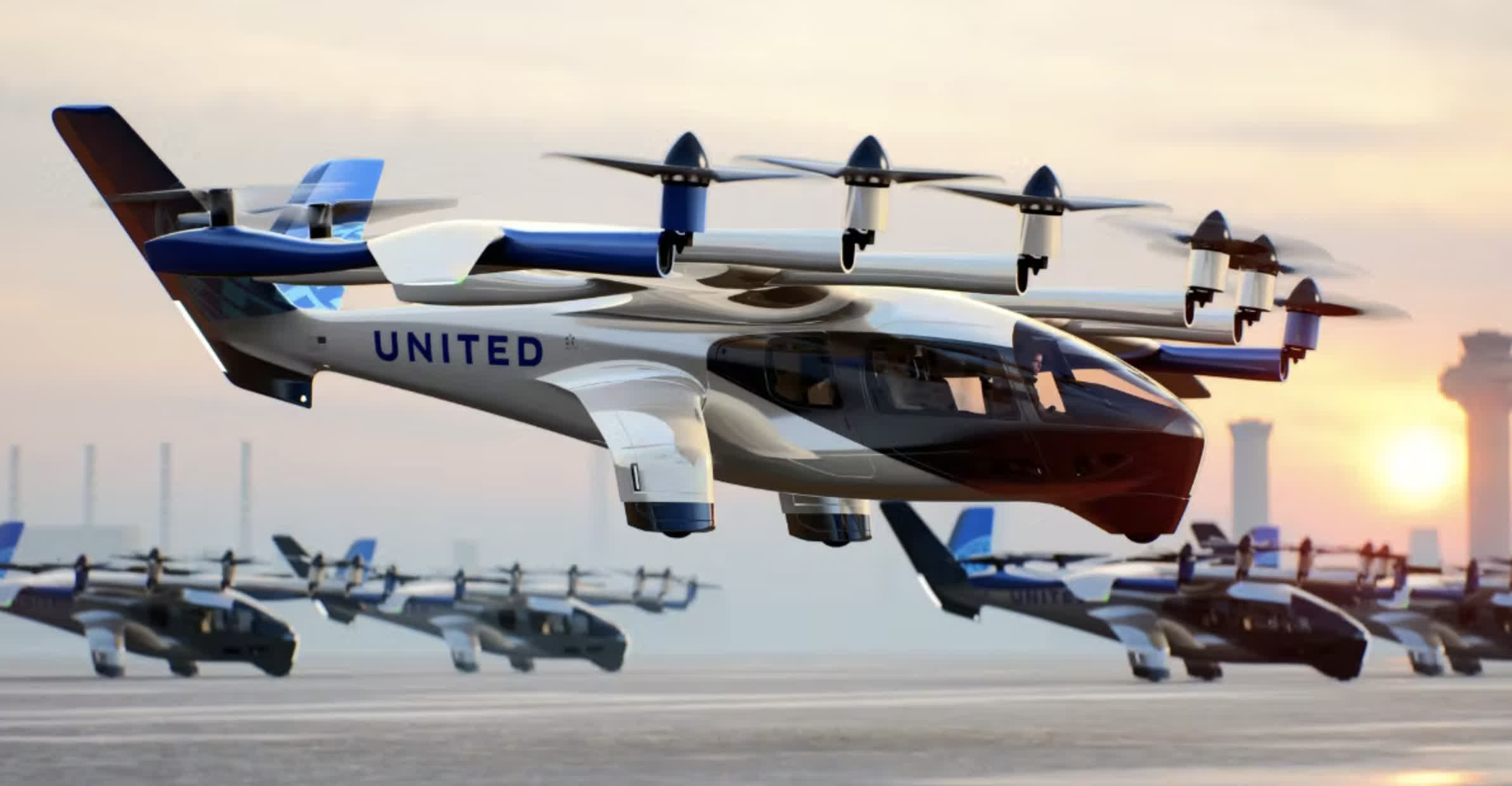 Taxi điện đang đến Chicago, lịch sự của United Airlines Electric air taxis are coming to Chicago, courtesy of United Airlines