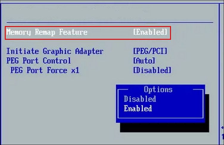 Tính năng Memory Remap trong BIOS
