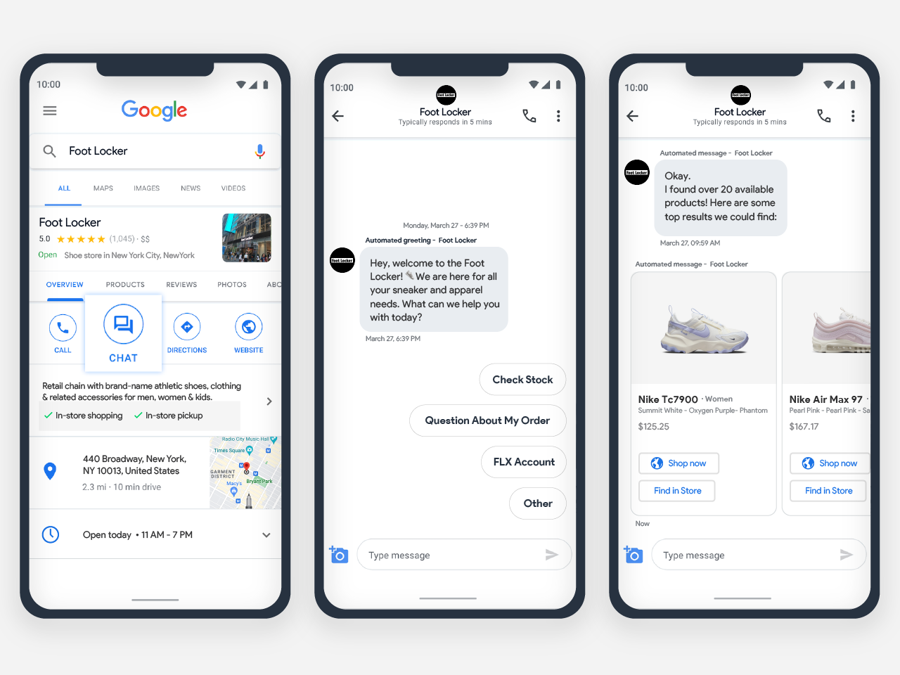Foot Locker: thông điệp thương mại từ Google