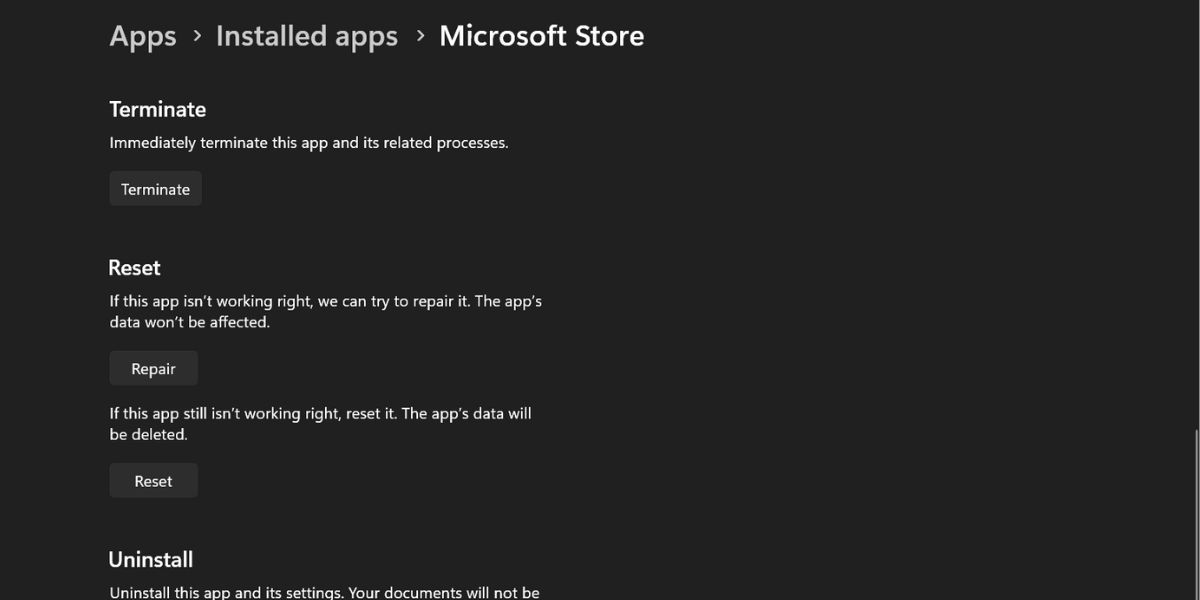 Đóng hoàn toàn và khởi chạy lại Microsoft Store