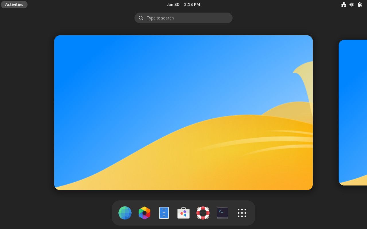 Vanilla OS Máy tính để bàn Gnome