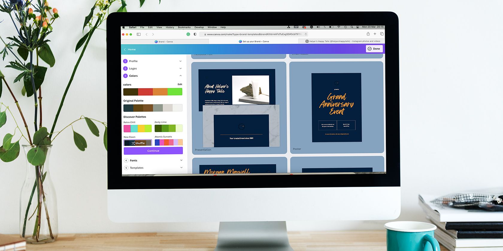 Canva brand templates on Mac mockup.