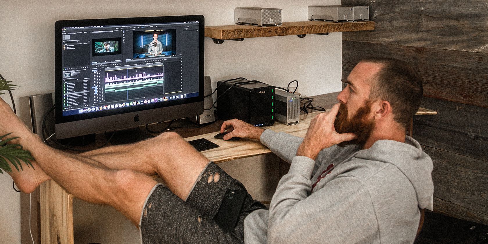 Man Sitting At Desk Computer