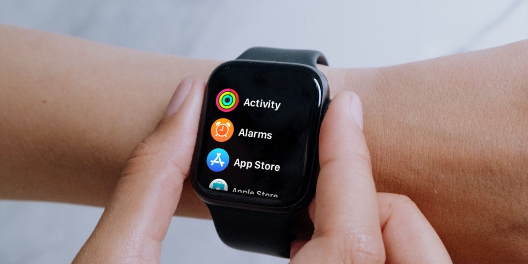 Apple Watch showing apps in List View.
