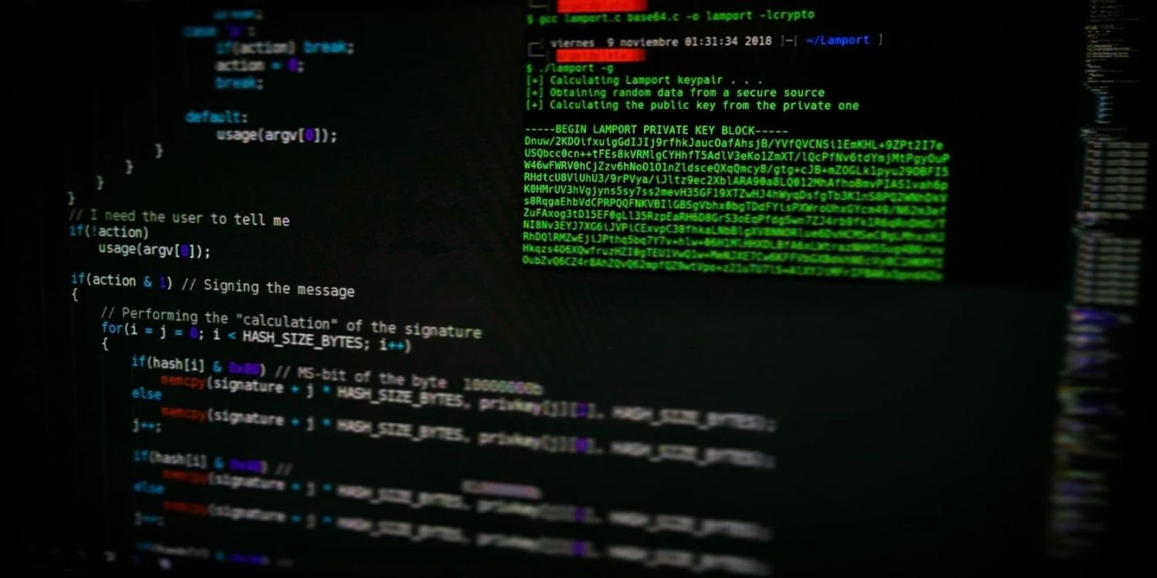 terminal with lots of code