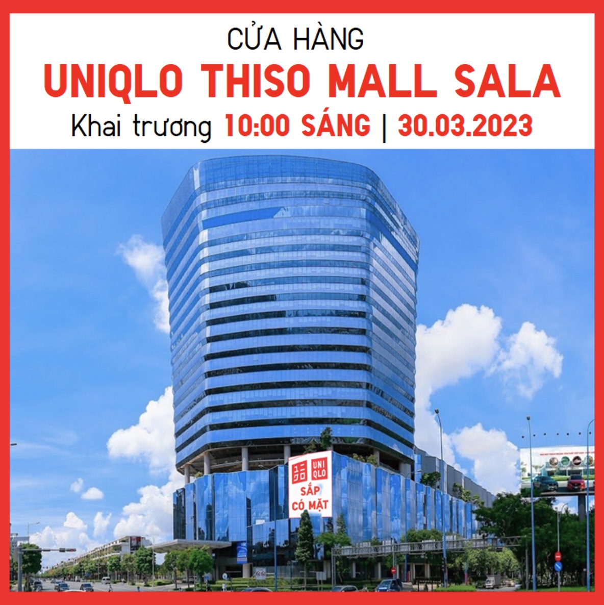UNIQLO vừa chính thức công bố khai trương cửa hàng mới nhất của thương hiệu - UNIQLO THISO MALL SALA, vào thứ Năm, ngày 30.03.