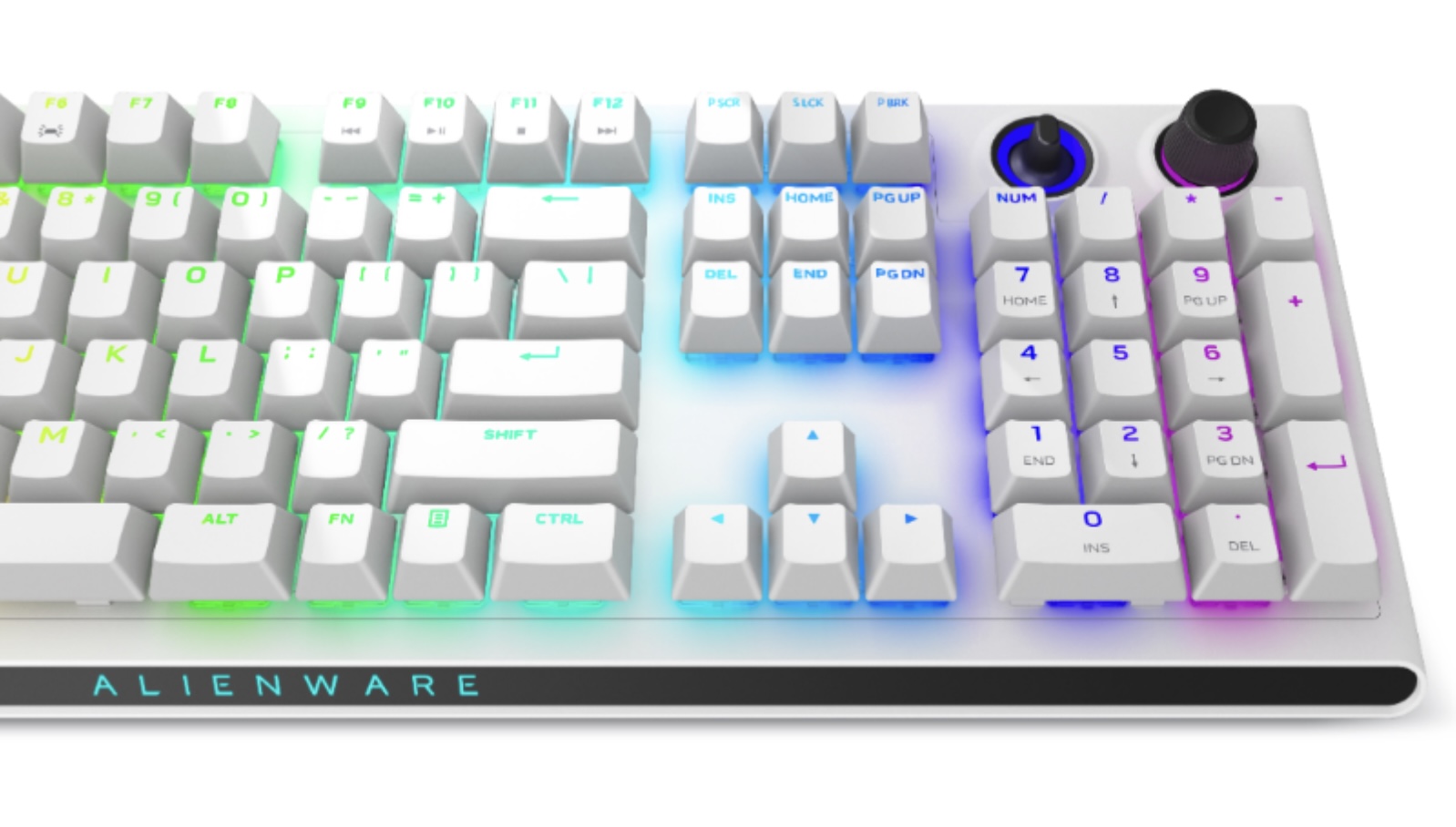 Một tính năng mới trình làng của bàn phím Alienware là cần gạt và núm xoay có thể tuỳ biến để game thủ thoải mái gán phím điều khiển trên Windows thông qua Alienware Command Center.