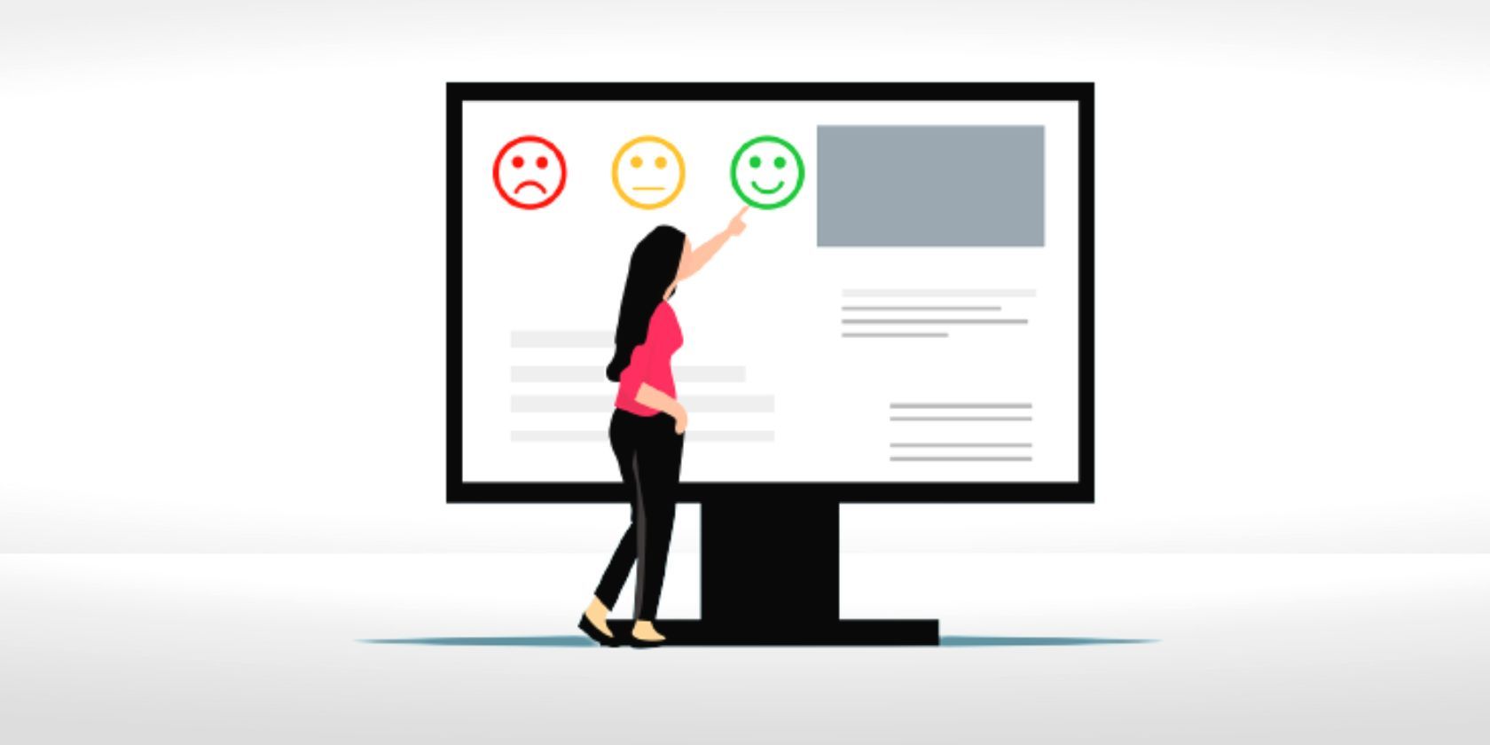 Lừa đảo khảo sát trực tuyến là gì và bạn có thể tránh chúng như thế nào? Graphic illustration of a woman filling out a survey on a computer screen