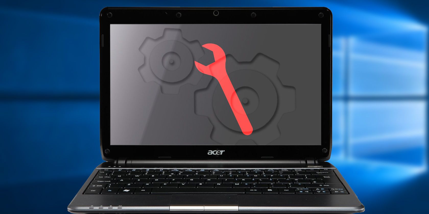 Cách khắc phục màn hình nhấp nháy trên Windows 10 và 11 spanner and cog icons on acer laptop