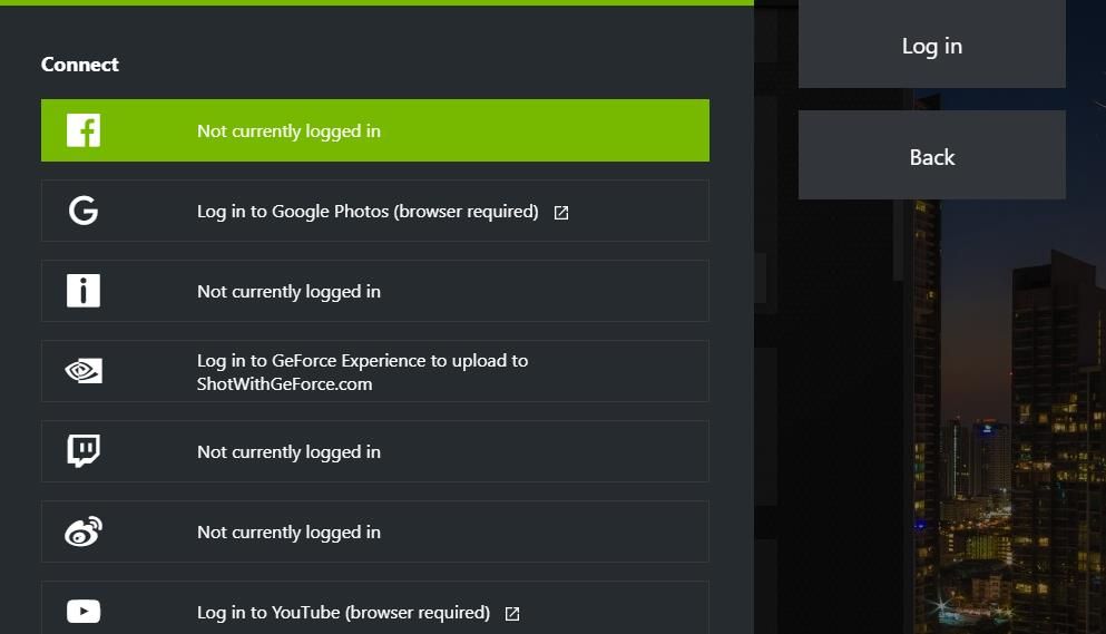 Tùy chọn kết nối tài khoản