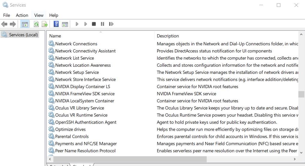 Cửa sổ Dịch vụ