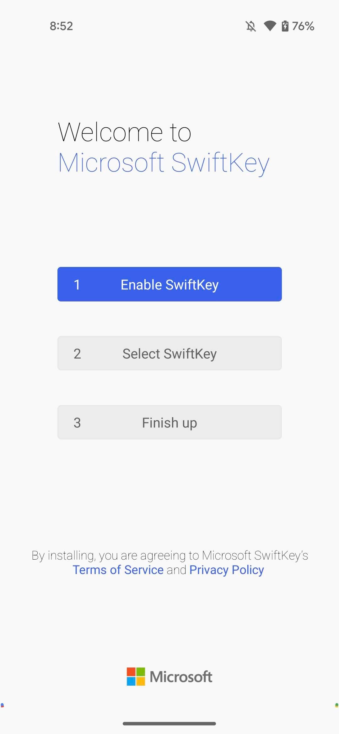 Kích hoạt SwiftKey trên thiết bị Android