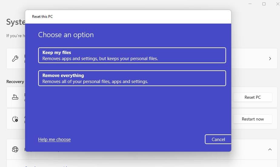 Công cụ Đặt lại PC này 