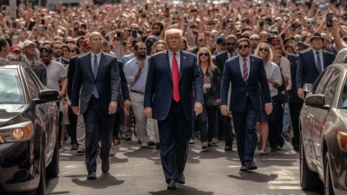 Ảnh cựu Tổng thống Donald Trump tạo bởi AI gây sốt - Ảnh 1.