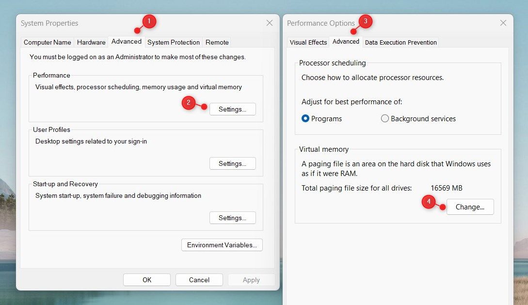 Cách đặt lại bộ nhớ ảo trên Windows 11