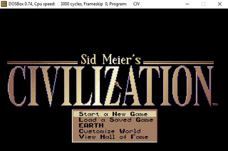 Nền văn minh đang chạy trong DOSBox