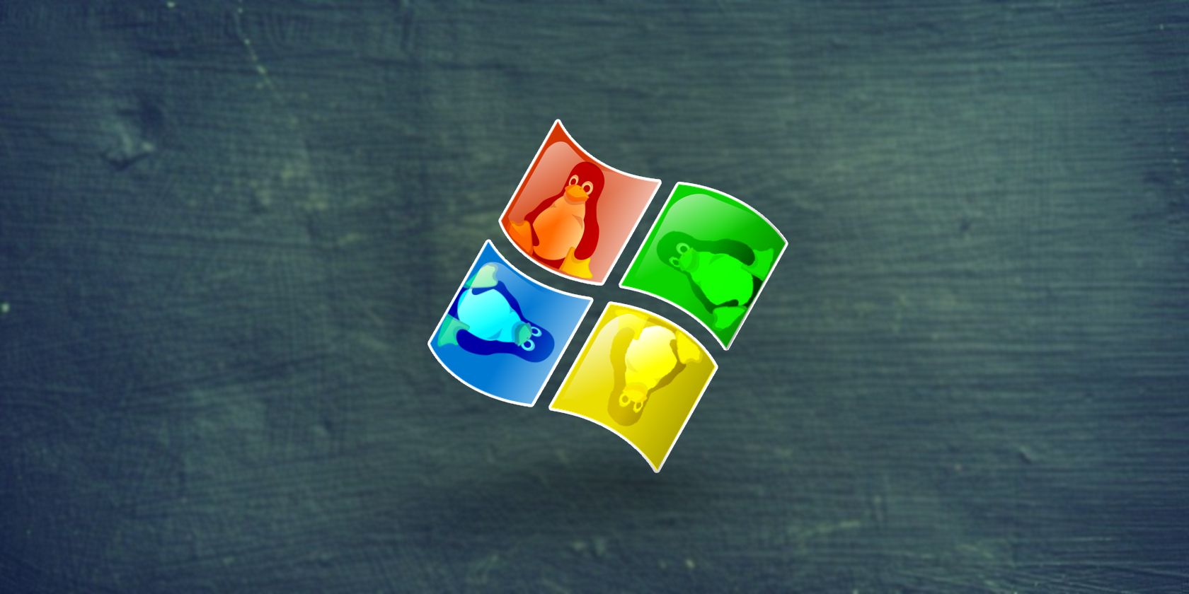 Logo cửa sổ và tux linux