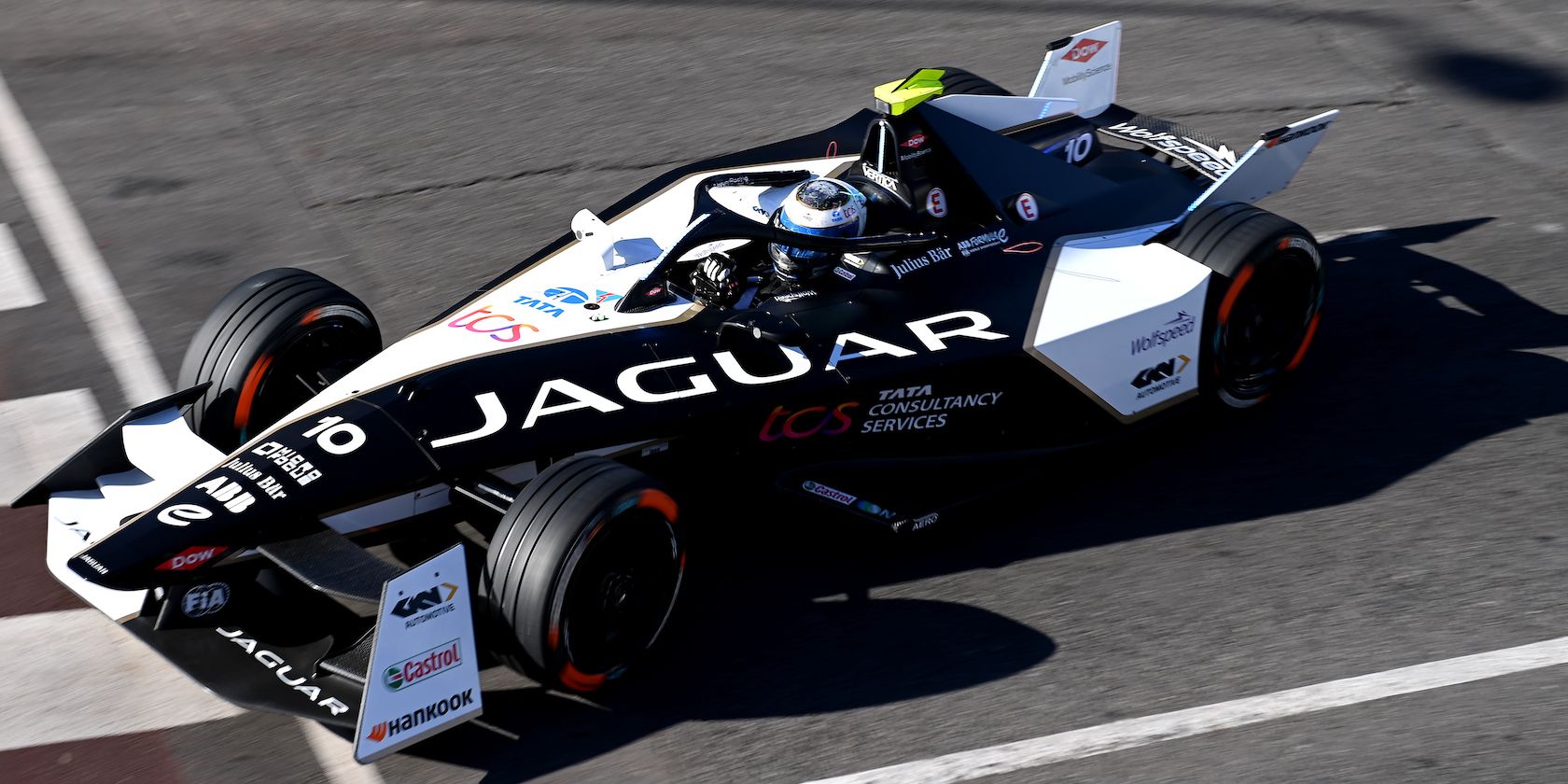 Jaguar Formula E car racing