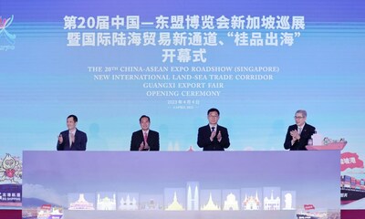 Phái đoàn Quảng Tây Trung Quốc thăm Singapore để đồng quảng bá CAEXPO và Hành lang Thương mại Quốc tế Biển – Đất liền mới (PRNewsfoto/CRIOnline)