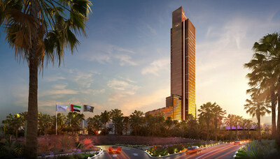 Rendering of Wynn Al Marjan Island - Exterior view from entrance Rendering of Wynn Al Marjan Island - Exterior view from entrance