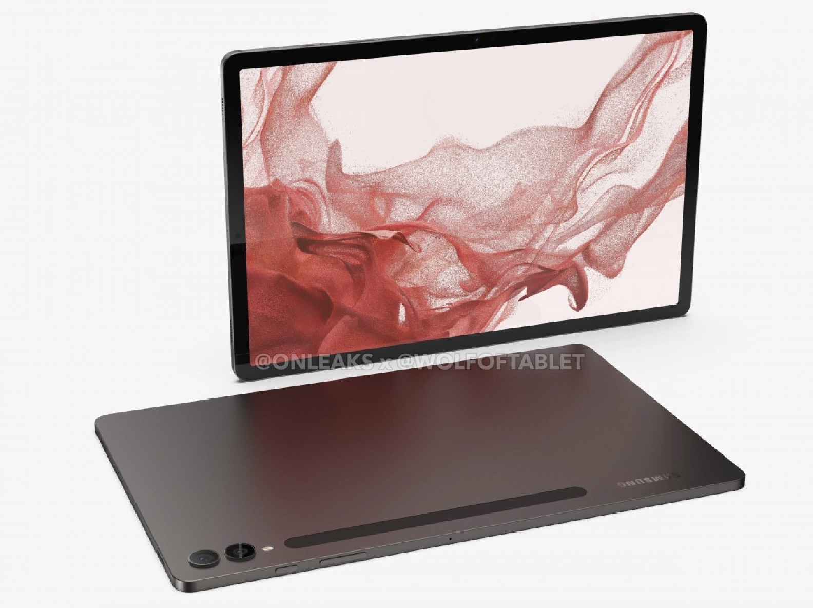 Hình ảnh kết xuất bị rò rỉ của Samsung Galaxy Tab S9+. Ảnh: WolfOfTablet và OnLeaks