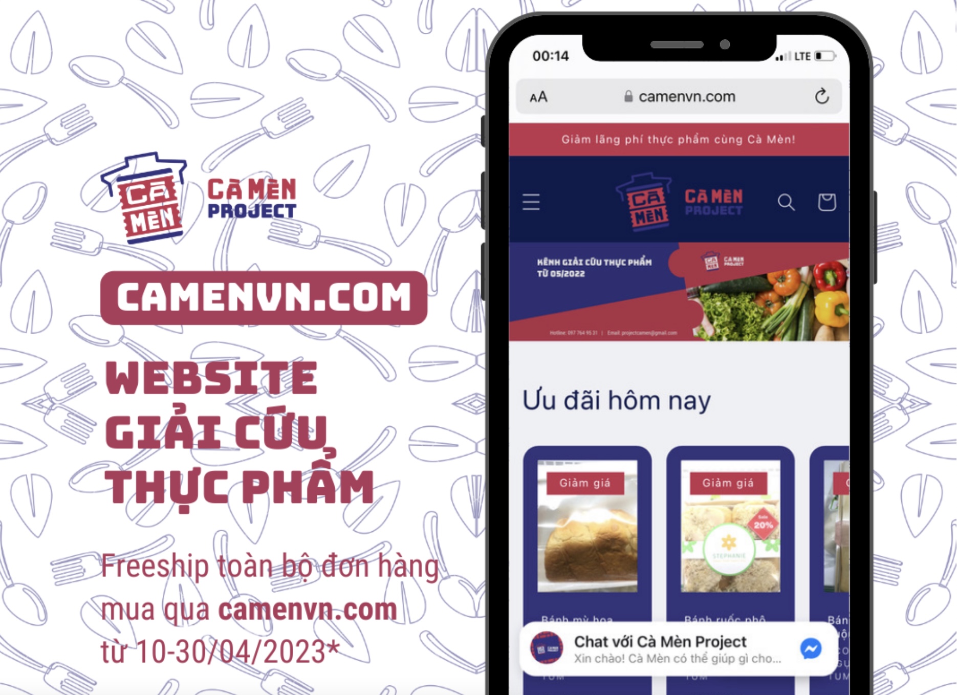 Dự án phi lợi nhuận Cà Mèn giúp nâng cao hoạt động tránh lãng phí thực phẩm vừa chính thức ra mắt website.