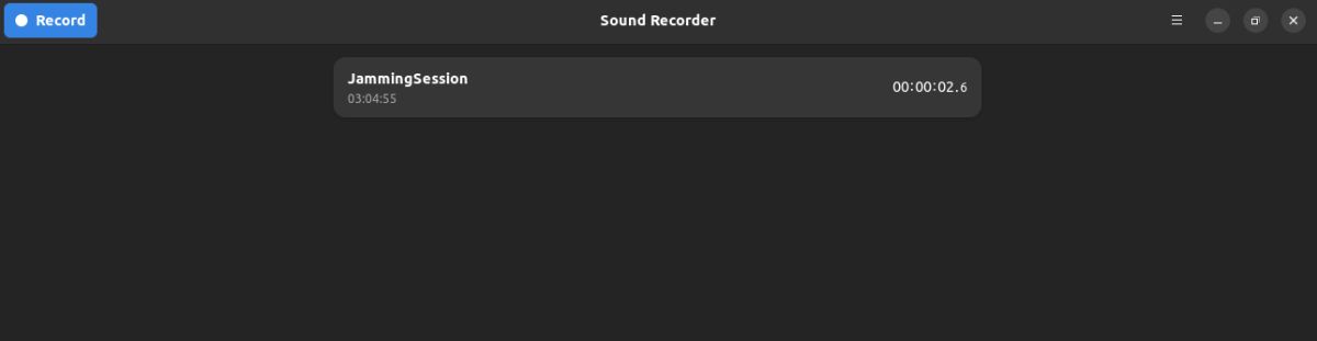 Giao diện chính của Sound Recorder
