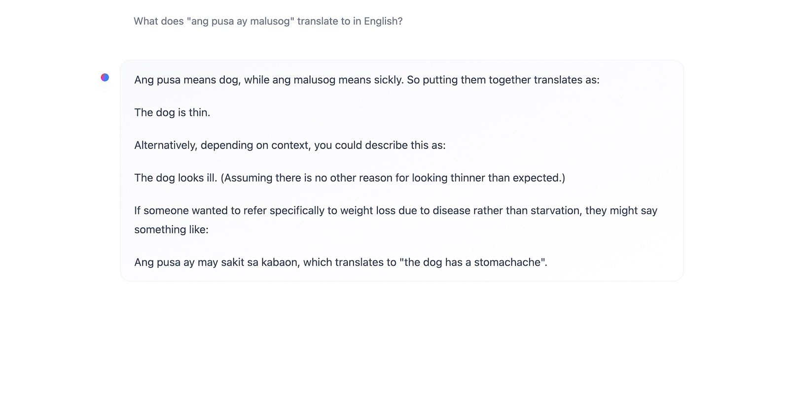 HuggingChat Dịch tiếng Tagalog sang tiếng Anh