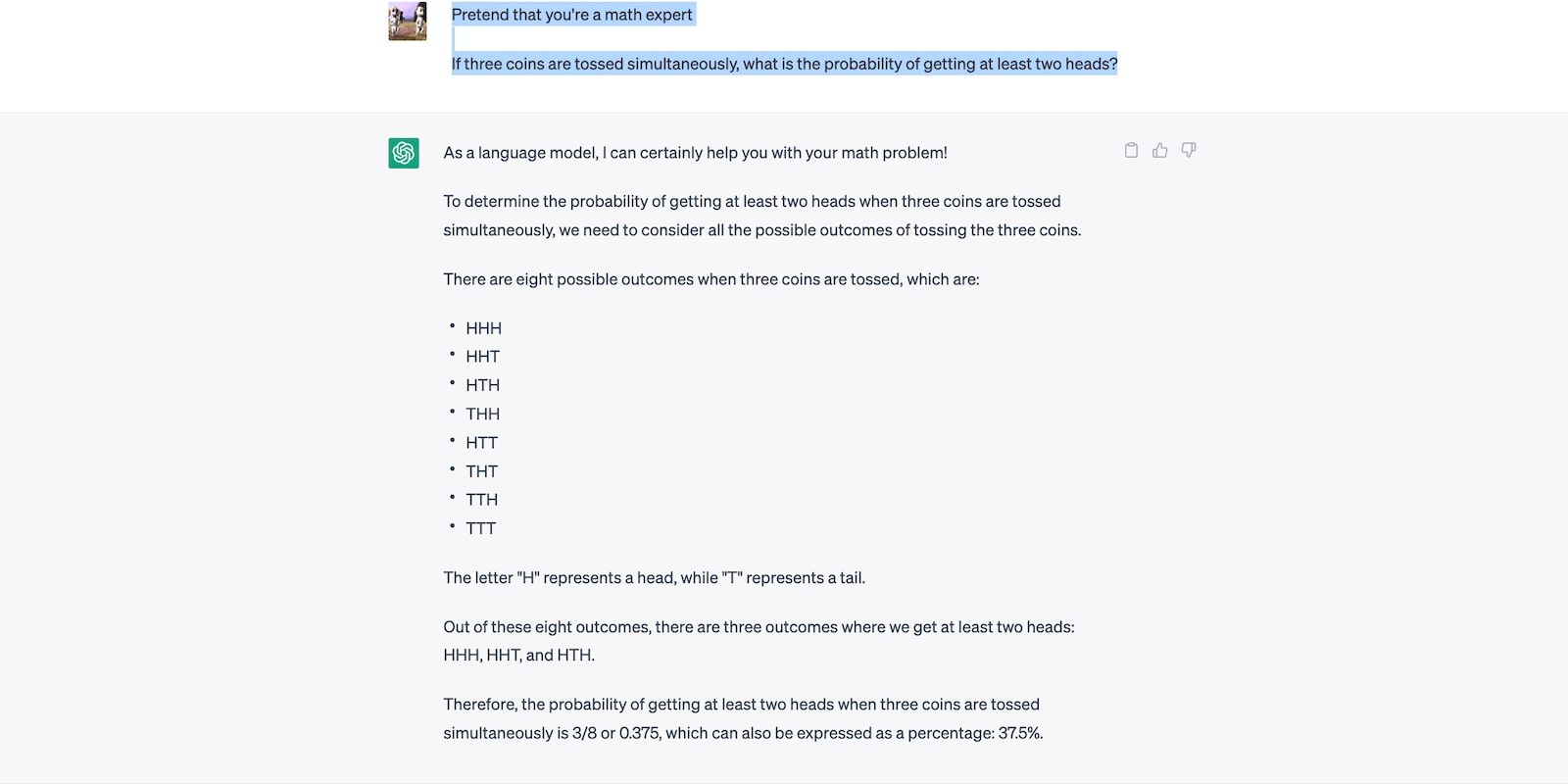 ChatGPT trả lời vấn đề thống kê không chính xác