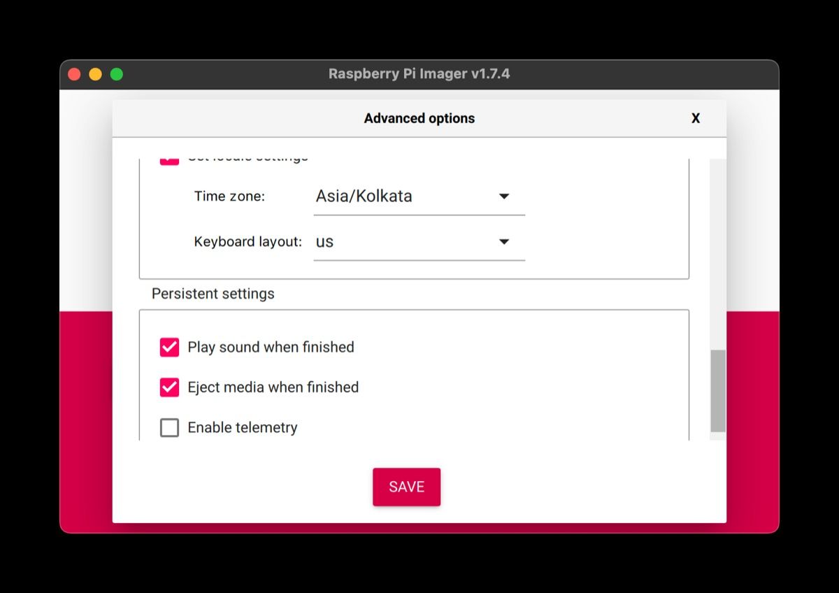 Cài đặt liên tục Rspberry Pi Imager