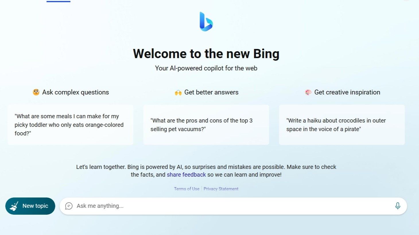Ảnh chụp màn hình Bing AI của Microsoft