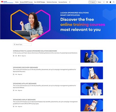 lazadasolutions.com cung cấp các khóa tự học trực tuyến và giấy chứng nhận để tăng hiểu biết và sử dụng tốt hơn Các Dịch Vụ Tài Trợ của Lazada